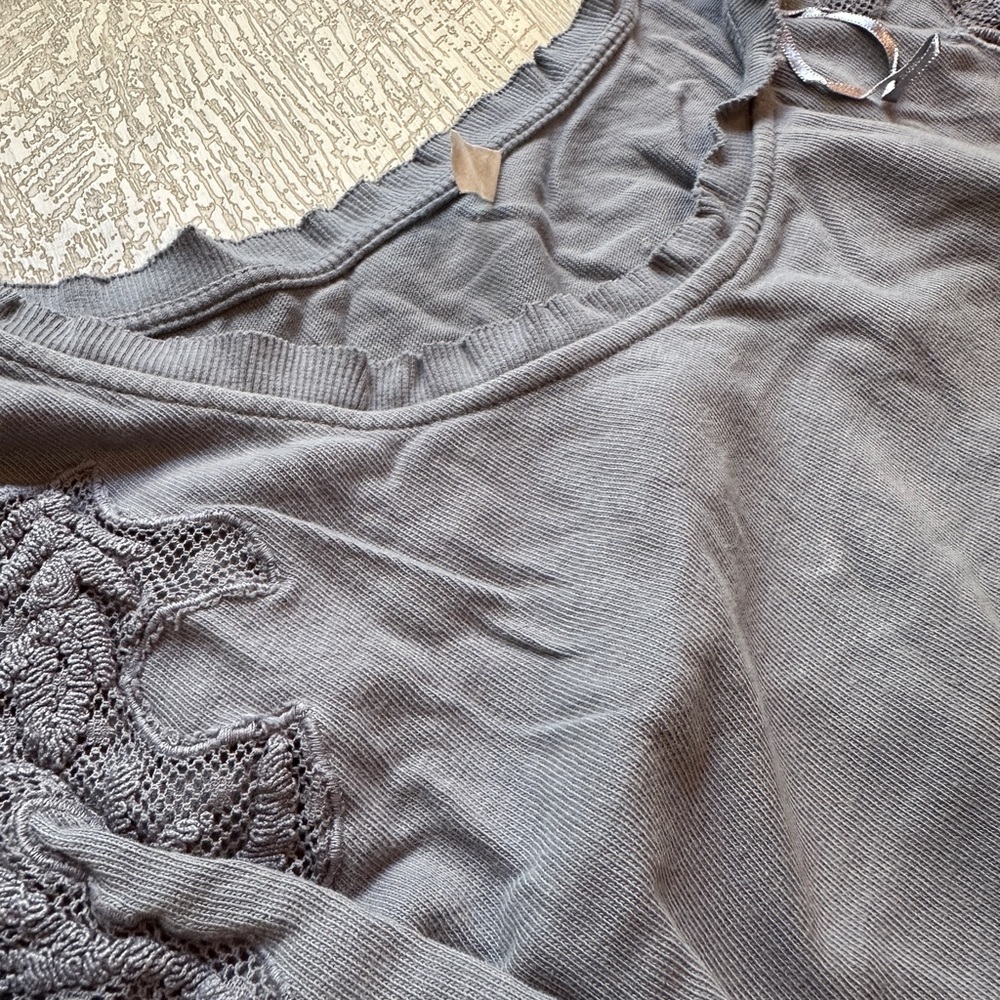 Free People Gray Knit Top
